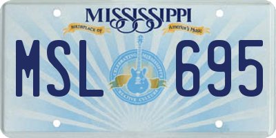 MS license plate MSL695