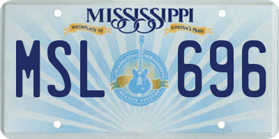 MS license plate MSL696