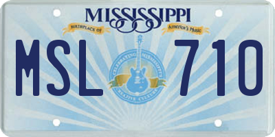 MS license plate MSL710