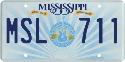 MS license plate MSL711
