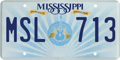 MS license plate MSL713