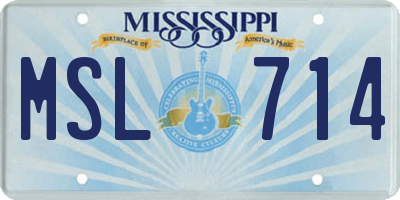 MS license plate MSL714