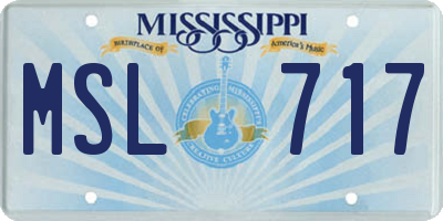 MS license plate MSL717