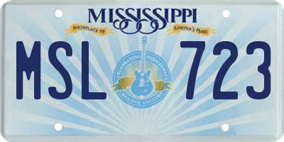 MS license plate MSL723