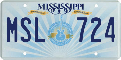 MS license plate MSL724