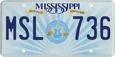 MS license plate MSL736