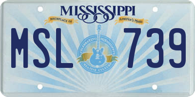 MS license plate MSL739