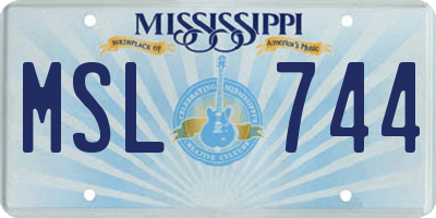 MS license plate MSL744