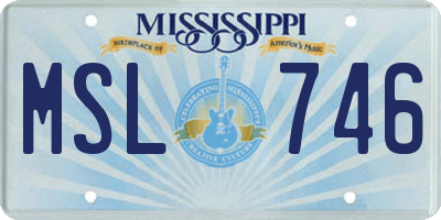 MS license plate MSL746