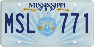 MS license plate MSL771