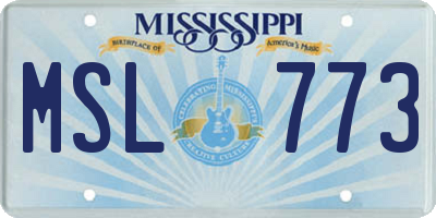 MS license plate MSL773