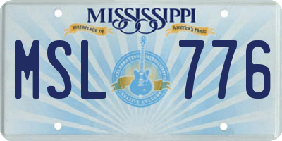MS license plate MSL776