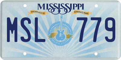 MS license plate MSL779
