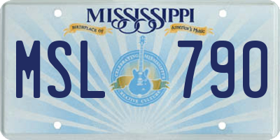 MS license plate MSL790