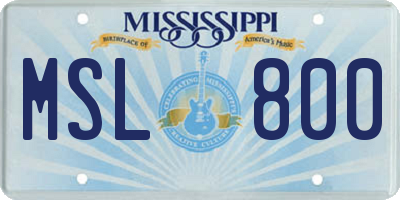 MS license plate MSL800