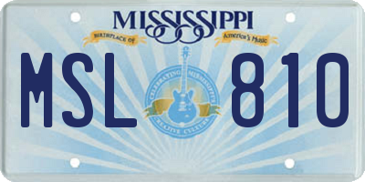 MS license plate MSL810