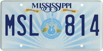 MS license plate MSL814