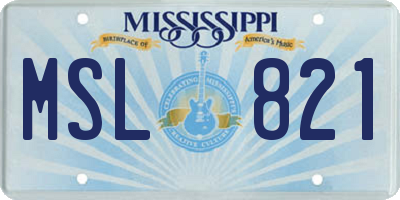 MS license plate MSL821