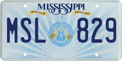 MS license plate MSL829