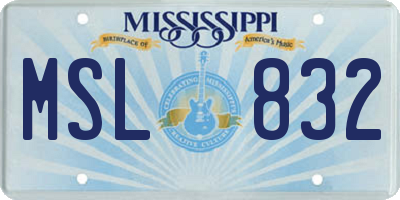 MS license plate MSL832