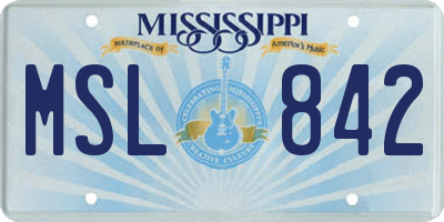 MS license plate MSL842