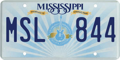 MS license plate MSL844