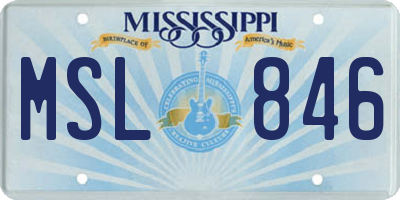 MS license plate MSL846
