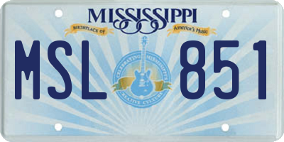 MS license plate MSL851