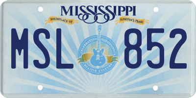 MS license plate MSL852