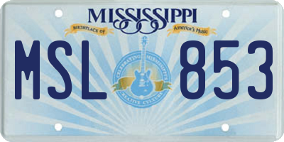 MS license plate MSL853