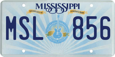 MS license plate MSL856