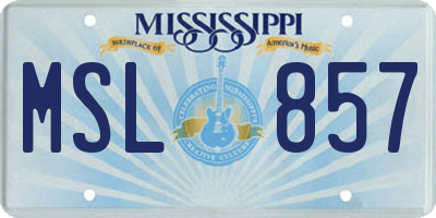 MS license plate MSL857