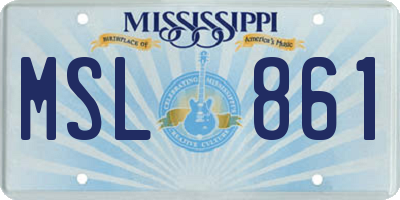 MS license plate MSL861