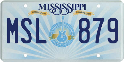 MS license plate MSL879