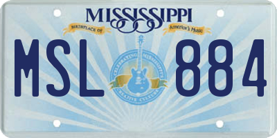 MS license plate MSL884