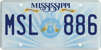MS license plate MSL886