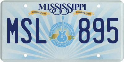 MS license plate MSL895