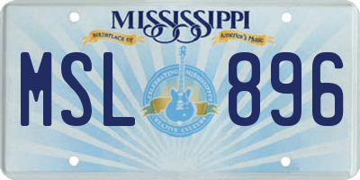 MS license plate MSL896