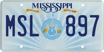 MS license plate MSL897