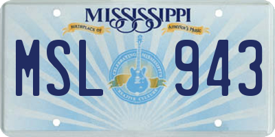MS license plate MSL943