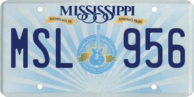 MS license plate MSL956
