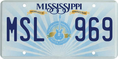 MS license plate MSL969
