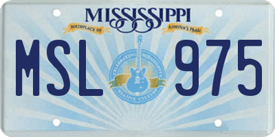 MS license plate MSL975