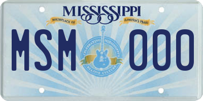 MS license plate MSM000