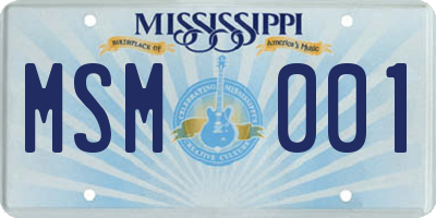 MS license plate MSM001