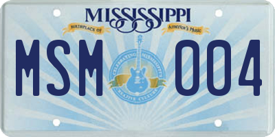 MS license plate MSM004