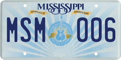 MS license plate MSM006