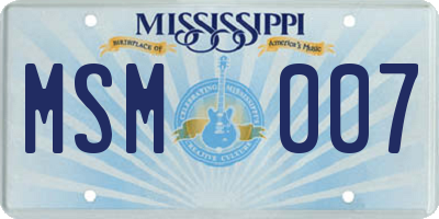 MS license plate MSM007