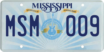 MS license plate MSM009