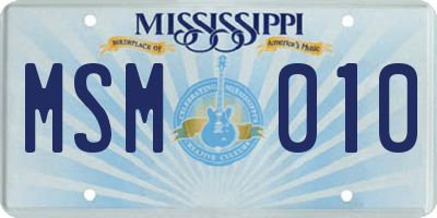 MS license plate MSM010